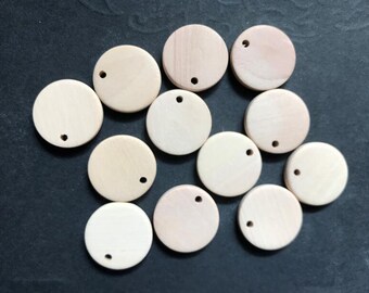 25 Pcs  20mm(3/4")  Natural Wood Circle Wooden  Discs Unfinished Wooden round Disks  No Varnish (NW527)