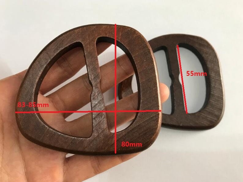 1piece 85X80mm large brown wood belt buckle NW585 image 2