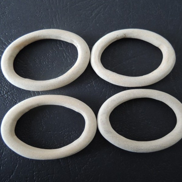 10 Pcs 40x28mm bois ovale ne bague aucun vernis (W688)