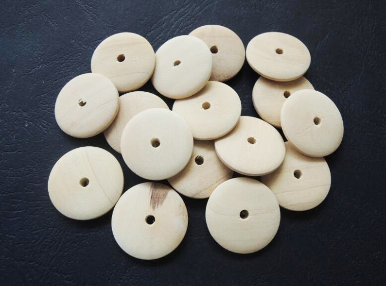 20 Pcs 25mm Natural Wood Circles Wooden Discs Unfinished Round Etsy
