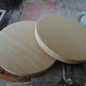 6 Pcs large  50mm(2 ")  Natural Wood Circle Wooden  Discs Unfinished Wooden Disks  No Varnish (W079)