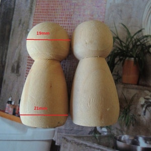 8Pcs 44x21mm unfinished wood peg doll Wood Figures W284 image 1