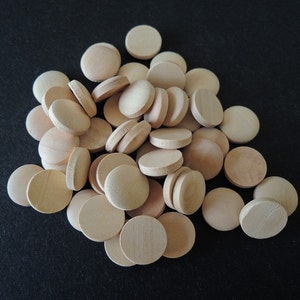 50 Pcs 12mm Natural Wood Circles Wooden discs Unfinished round disk  No hole  No Varnish (W317)