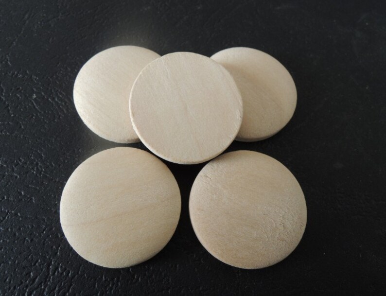 25pcs 25mm Natural Wood Circles Wooden Discs Unfinished Round Etsy