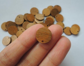 50Pcs 13mm mini disco de madera (NW157)-tinte marrón