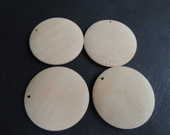 10 Pcs  45mm Natural Wood Circles Wooden discs Unfinished round disk No Varnish (W900)