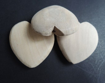 10 Pcs  Unfinished  Wood heart  40x39mm no varnish (W180)