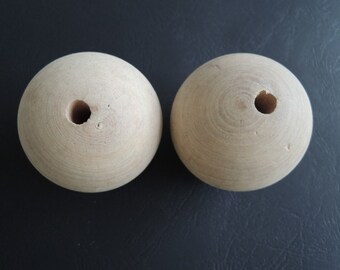 Super large 60mm  Round Ball Unfinished  Natural  Wood bead -1 piece( W507)