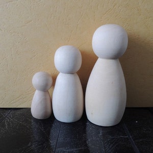 4 pcs 86x29 mm 3 2/5X 2 1/6 poupée à chevilles en bois brut, figurines en bois W563 image 2