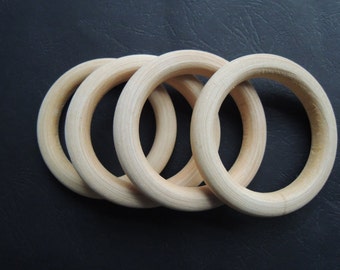 6 Pcs Large 69mm (2 3/4") Anneau de bois (W980)