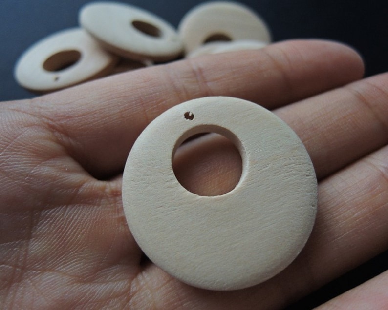20 Pcs 30mm Unfinished Natural Wood Ring Big Hole Earring Etsy