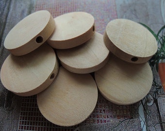 20 Stück 20mm Natur Holz Kreise Holzscheiben unvollendete runde Scheibe Perle (W154)