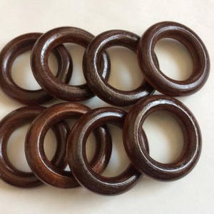 12 Pcs  40mm Wood   Ring Dark Brown  Wooden circle ( W025)