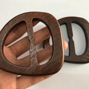 1piece 85X80mm large brown wood belt buckle NW585 image 1