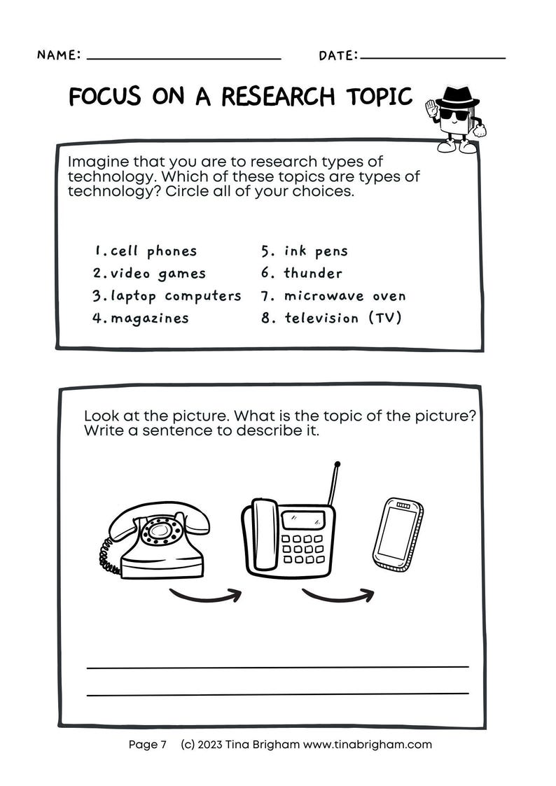Elementary Research Skills Workbook and Teaching Guide | Research ...