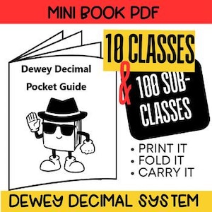 Dewey Decimal System Printable Guide | Pocket-sized Library Helper | Instant Download