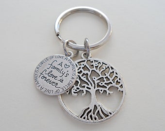 Family Tree Keychain, Family Reunion Gift Keychain, Family Love Keychain, Keychain for Mom, Gift for Mom, Tree of Life Keychain Gift