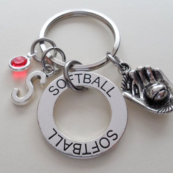 Softball Keychain Etsy