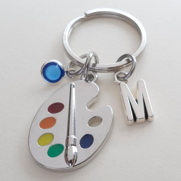 Artists Keychain, Painters Keychain, Art Palette Charm Keychain, Graduation Gift, Graduate Gift, Encouragement Gift