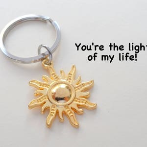 Sunshine Keychain, Sun Key Ring, Daughter Gift, Son Gift, Best Friend Keychain, Husband Wife, Girlfriend Boyfriend, Couples Keychain Gift