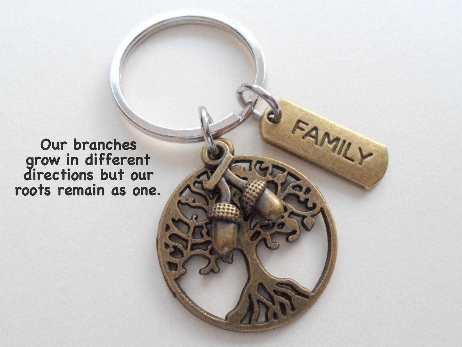 Bronze Family Tree Keychain With Seeds Family Reunion Gift Etsy