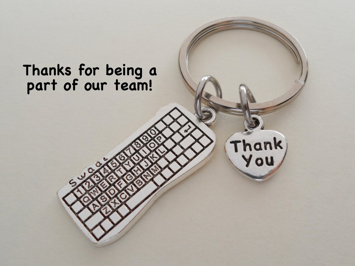 Computer Keyboard Keychain Employee Gift Keychain Telework Etsy