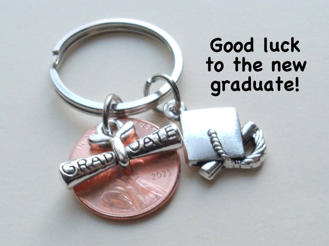 Graduate Diploma Scroll Penny Keychain Graduation Gift - Etsy