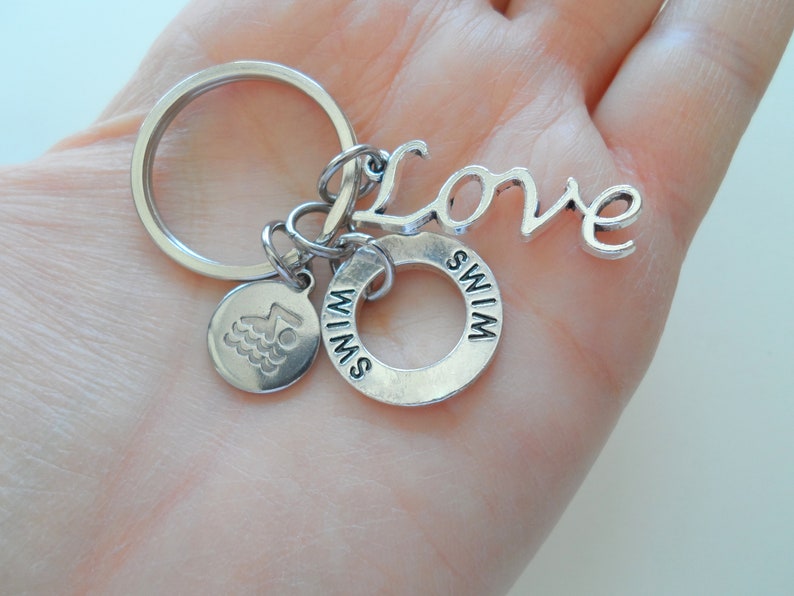 Swimmer Keychain Swimming Keychain Swim Keychain Love Etsy