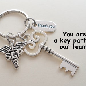 Speech Therapist Appreciation Gift, Key & SLP Charm Keychain Gift for Speech Language Pathologist, Speech Language Pathology Thank You Gift