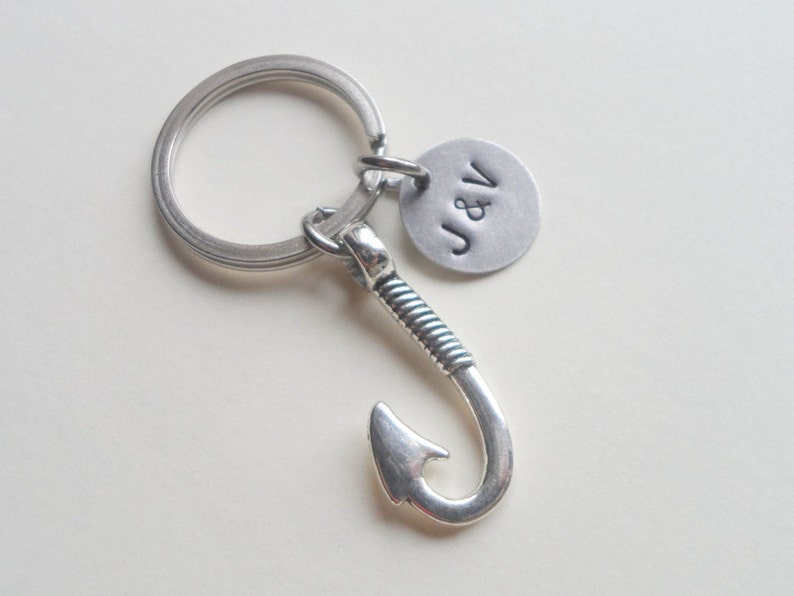 Fish Hook Keychain Couples Keychain Anniversary Gift for Etsy