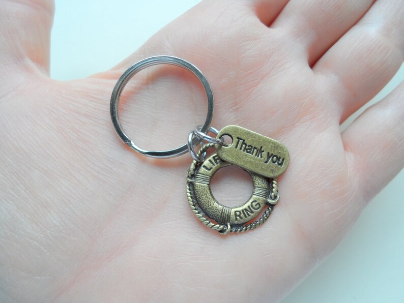 Volunteer Appreciation Gift Keychain Bronze Lifesaver Charm Etsy