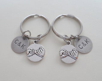 2 Pinky Promise Keychains, Couples Keychains, Best Friend Keychains, Sisters Gift, Keychain Gift, Anniversary Gift, Boyfriend, Husband Gift