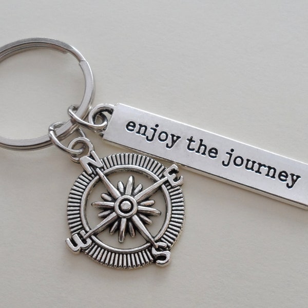 Enjoy the Journey Compass Keychain, Graduation Gift, Gift for Graduation, Graduate Gift, Class Gift, Going Away Gift