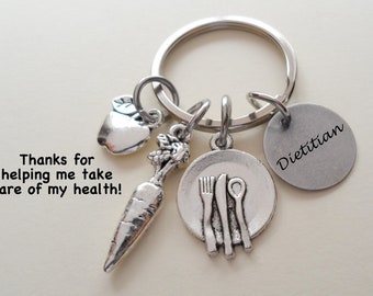 Dietitian Gift Keychain, Nutritionist Gift, Health Keychain, Healthy Food Keychain, Nutrition Keychain Gift, Healthy Life Goals Keychain