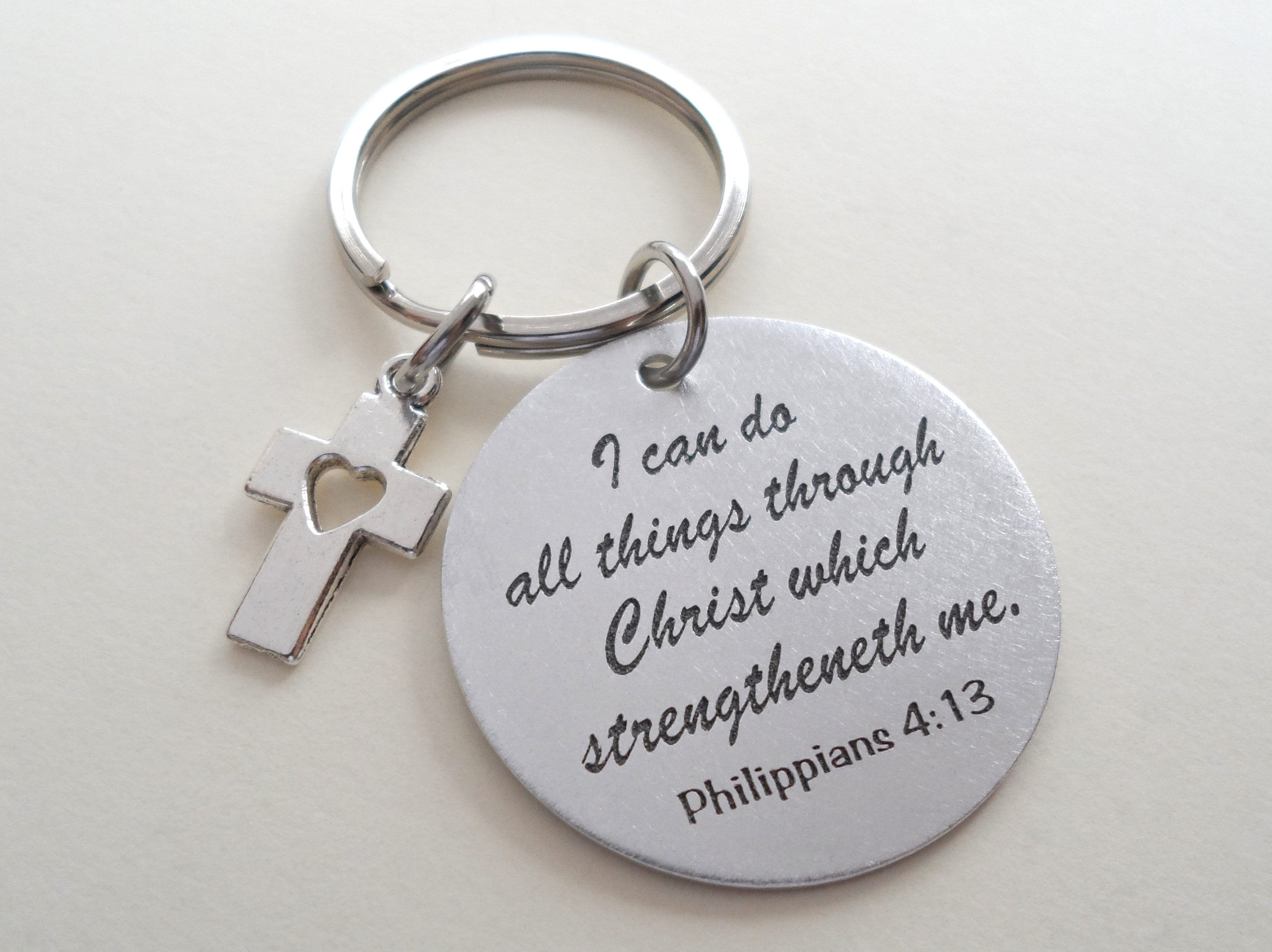 Favorite Bible Verse Keychain with Charm Option Religious Etsy