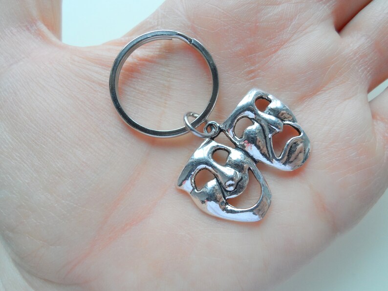 Theatre Masks Keychain Mask Charm Drama Keychain Graduation Etsy