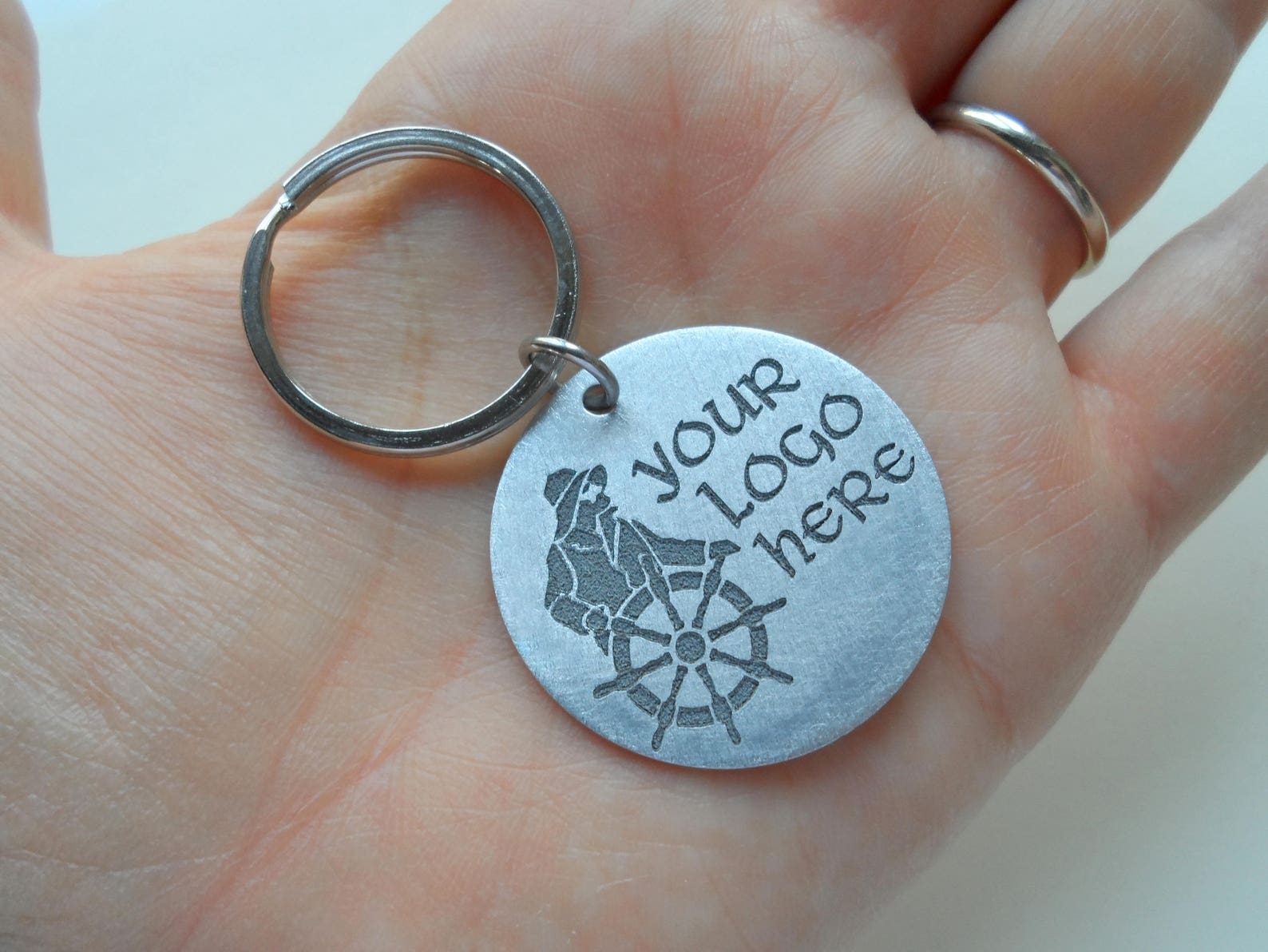 Customized Laser Engraved Logo Keychain Logo Engraved Etsy
