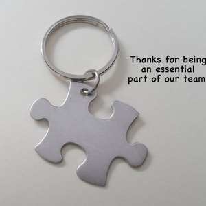 Employee Appreciation Gift Keychain, Puzzle Charm Keychain, Employee Gift, Coworker Gift, Work Team Gift, Thank you Gift, Teacher Gift