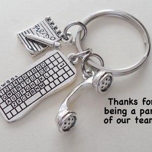 Secretary Gift Keychain, Office Staff Gift, Receptionist Gift, Administrative Assistant Gift, Coworker Gift, Work Team Thank you Gift,