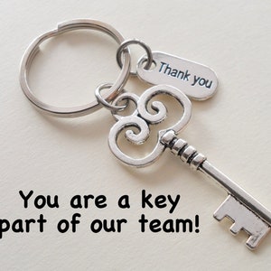 Employee Appreciation Gift Keychain, Key Charm Keychain, Employee Gift, Coworker Gift, Work Team Gift, Thank you Gift, Teacher Gift