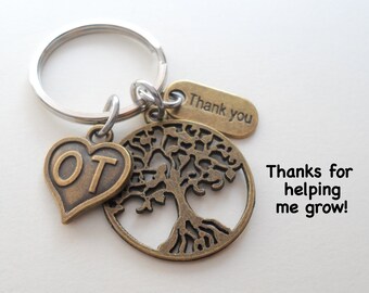 Occupational Therapist Appreciation Gift, Bronze Charm Keychain Gift for OT, OT Appreciation Gift, Thank You Gift for Occupational Therapist