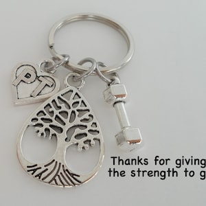 Physical Therapist Appreciation Gift, Keychain Gift for PT, PT Appreciation Gift, Thank You Gift for Physical Therapist Staff, Tree & Weight