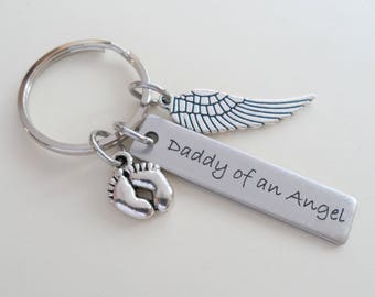 Baby Angel Keychain, Mommy's Keychain, Daddy's Keychain, Father's Keychain, Memorial Keychain Gift, Infant Loss, Miscarriage Keychain