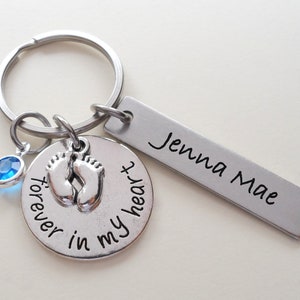 Forever in My Heart Baby Feet Keychain, Mommy's Keychain, Daddy's Keychain, Father's Keychain, Memorial Keychain Gift, Miscarriage Keychain image 6