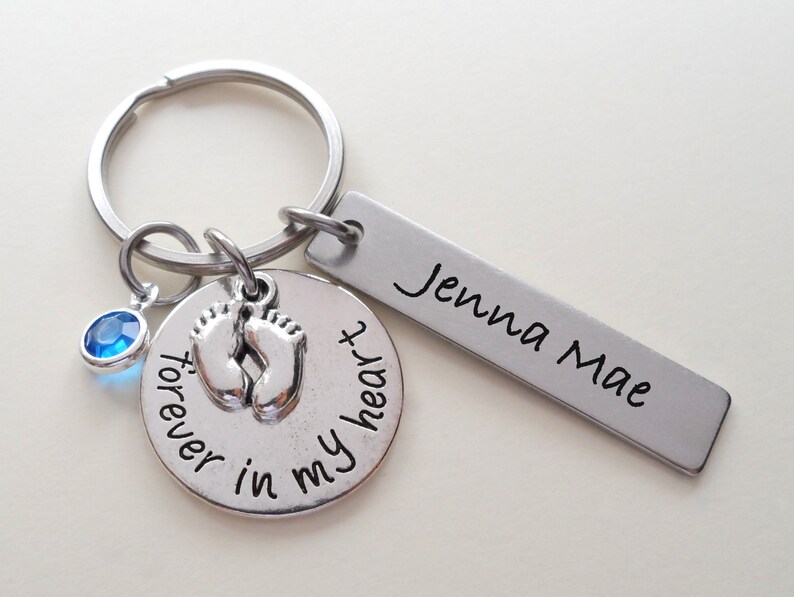 Forever in My Heart Baby Feet Keychain, Mommy's Keychain, Daddy's Keychain, Father's Keychain, Memorial Keychain Gift, Miscarriage Keychain image 6