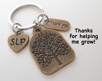Speech Therapist Appreciation Gift, Bronze Tree Keychain, Speech Language Pathologist Appreciation, Speech Language Pathology Thank You Gift