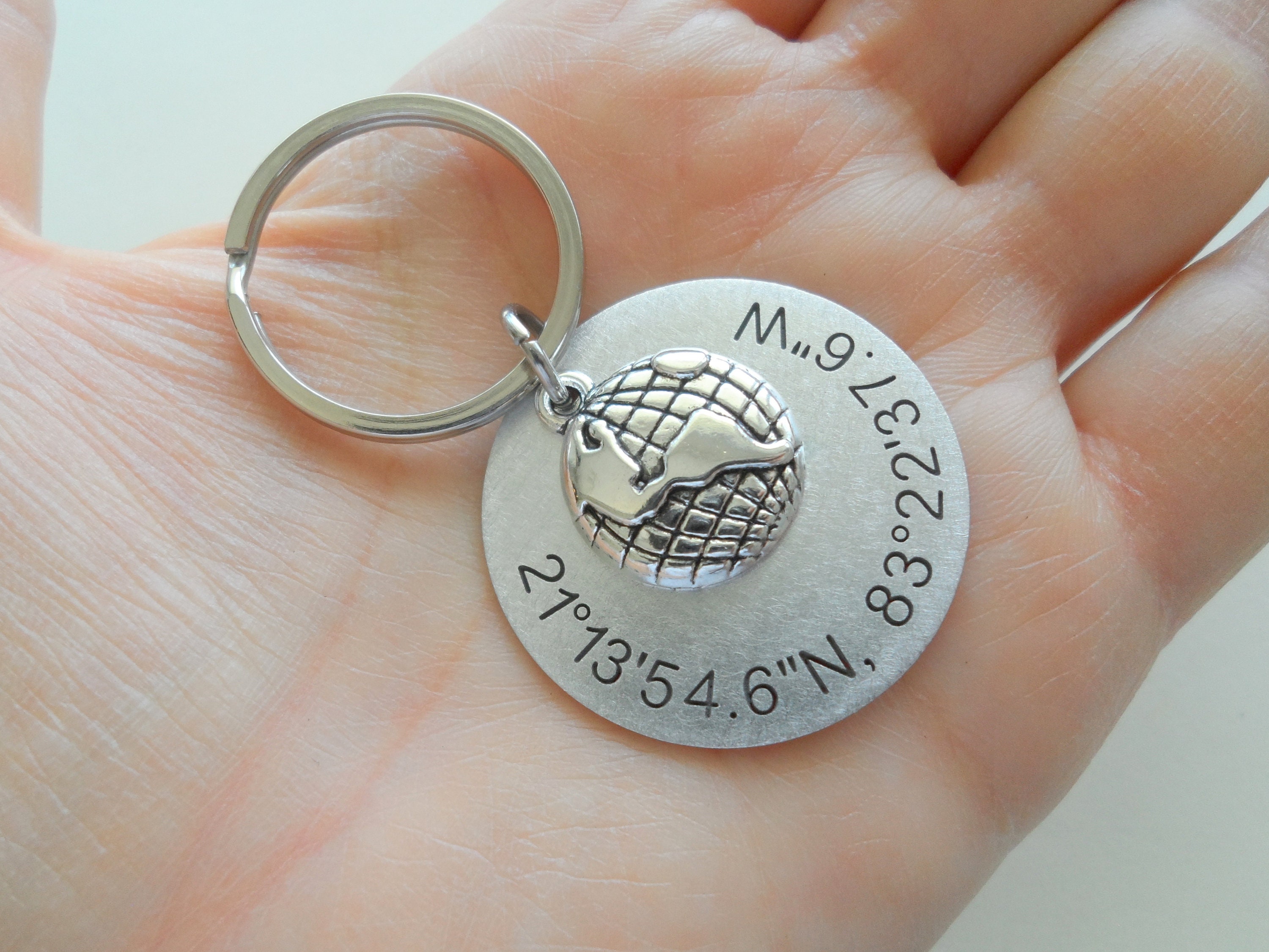 World Globe Keychain Earth Keychain with Custom Engraved Etsy