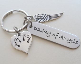 Twin Babies Memorial Keychain, Mommy's Keychain, Daddy's Keychain, Father's Keychain, Memorial Keychain Gift, Miscarriage Keychain StillBorn