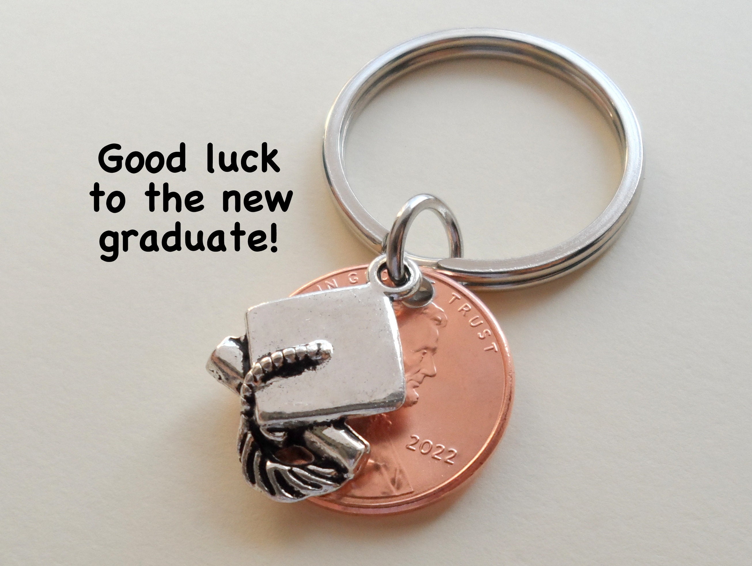 Cap and Diploma Penny Keychain Graduation Gift Lucky Penny - Etsy