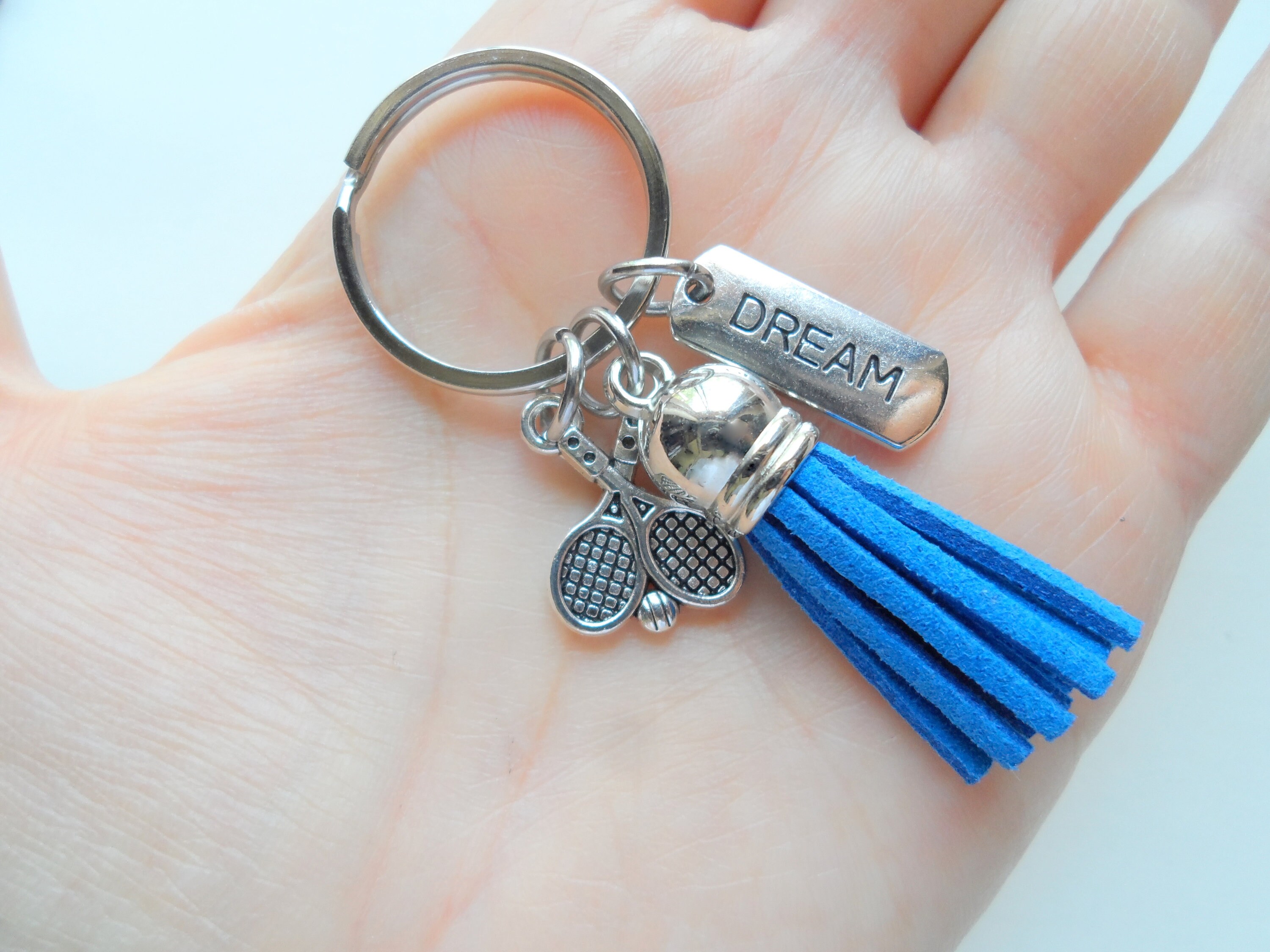 Tennis Keychain Tennis Player Keychain Tennis Rackets Charm Etsy